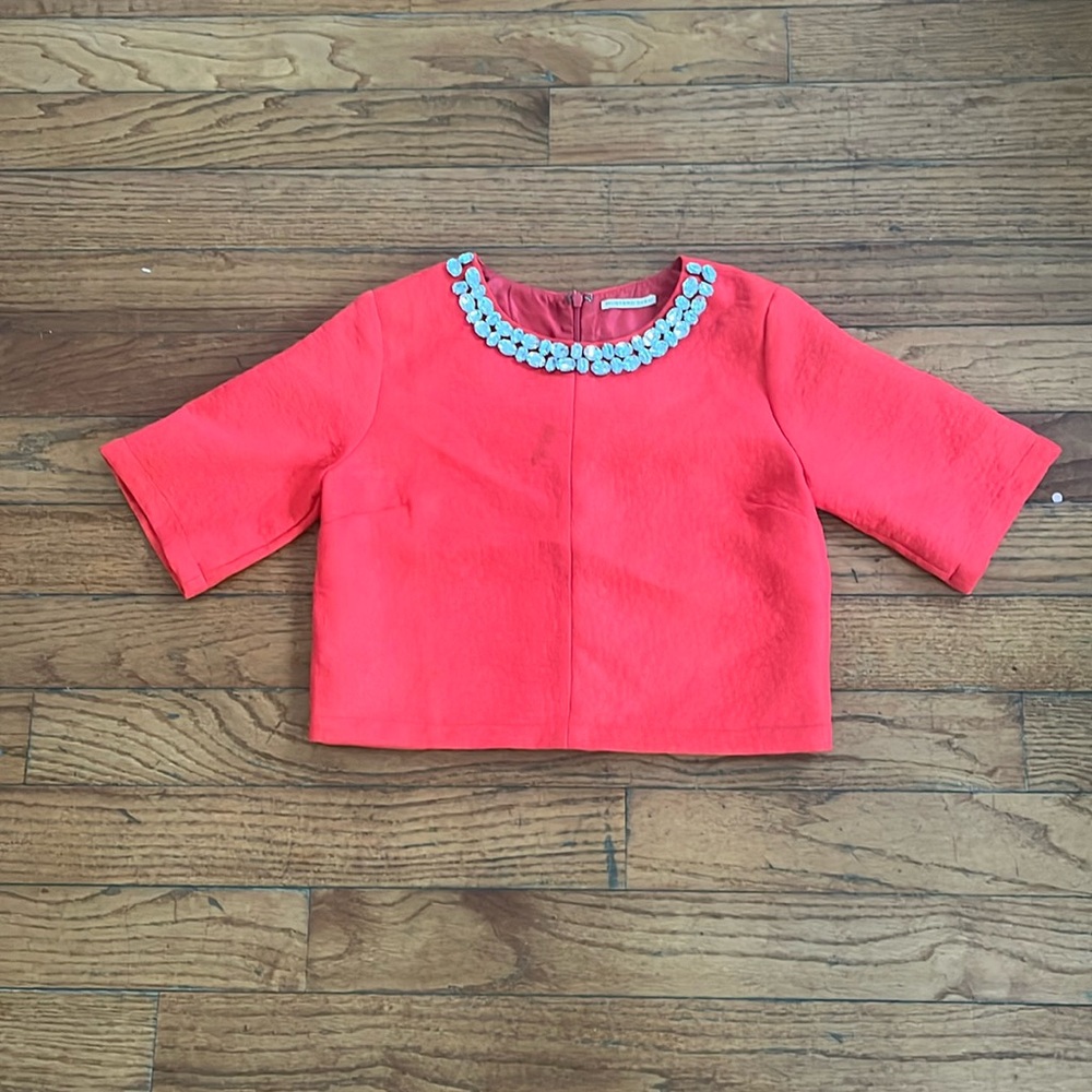 Size medium red cropped shirt